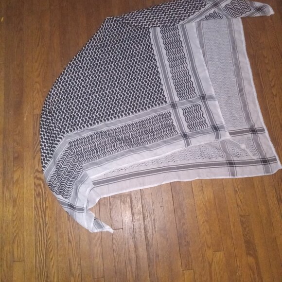 Vintage  Keffiyeh Arabic Shemagh Solidarity Scarf Shawl - Picture 3 of 8